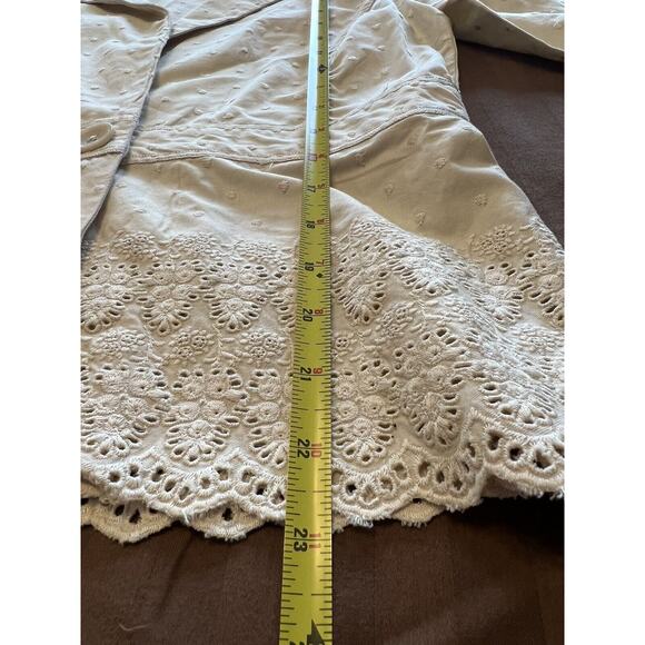 Vintage Old Navy Cream Cotton 1 Button Blazer/Jacket Women's Medium - Picture 14 of 14